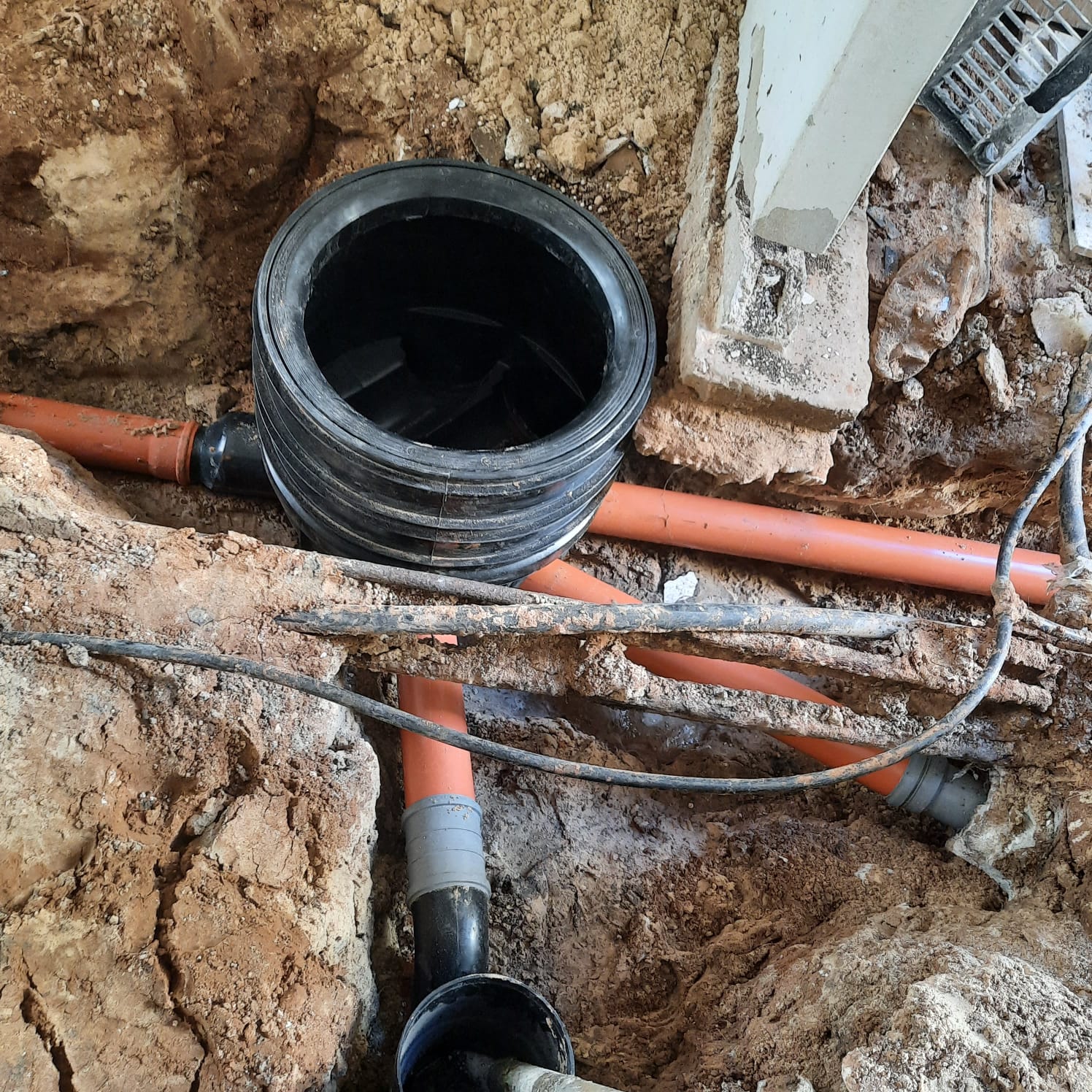 החלפת קו ביוב בבת ים - צנרת שבורה עם חדירת שורשים